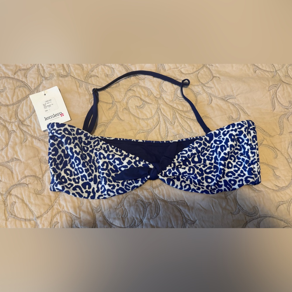 Lemlem Blue and White Classic Bikini